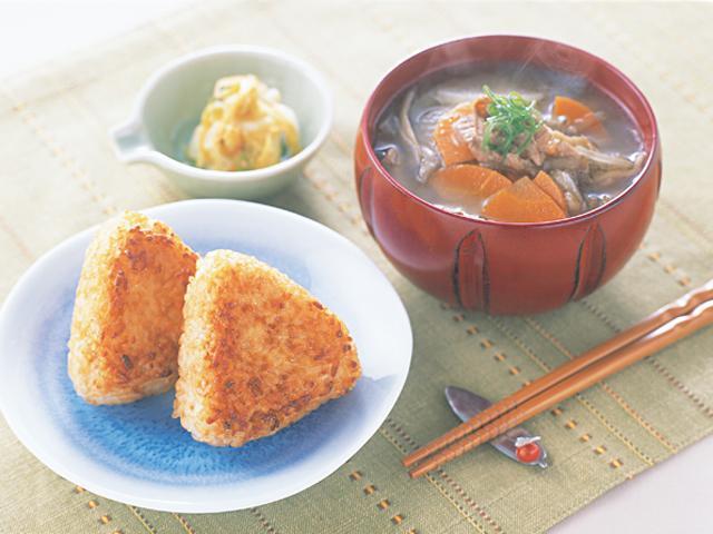 焼きおにぎり 豚汁 Eatpick